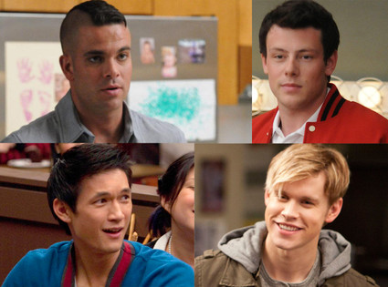 Cory Monteith, Chord Overstreet, Mark Salling, Harry Shum Jr., Glee Cory Monteith, Chord Overstreet, Mark Salling, Harry Shum Jr., Glee